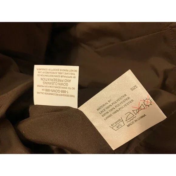 Simone Carvalli Dress Brown Woodland Forest Fairy Ruched Floral Appliqué Size 12 - Picture 13 of 16